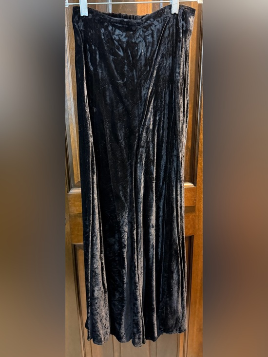 Double D Ranch Dresses & Skirts - VTG Double D Ranchwear Black Crushed Velvet Maxi Skirt